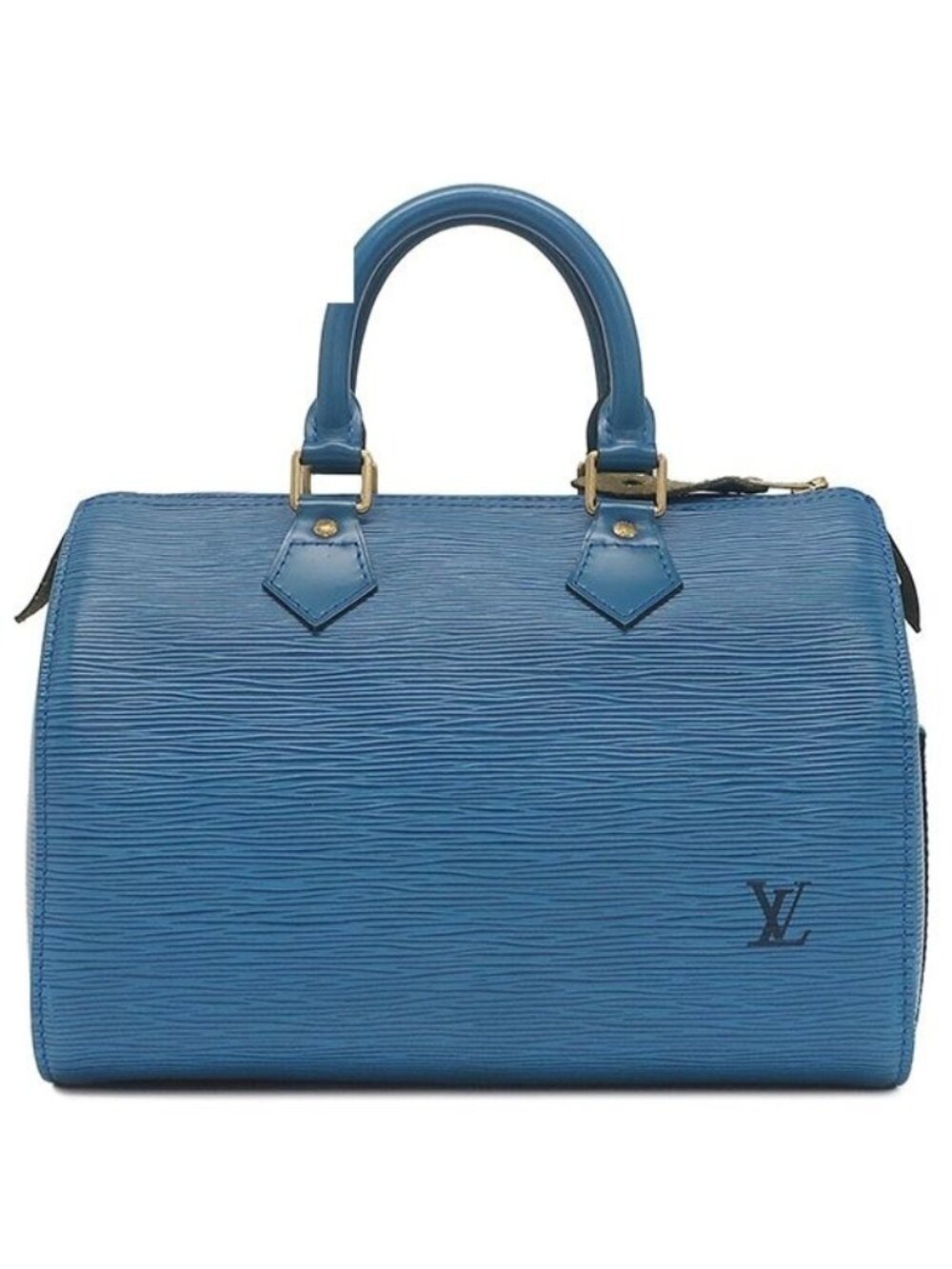 Louis Vuitton Speedy 25 Epi Leather Toledo Blue Gold Boston Bag